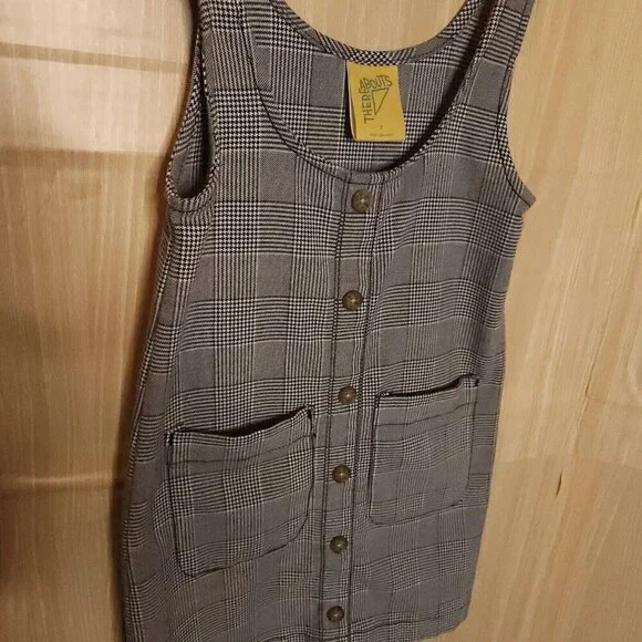 Thereabouts Girls Black White Houndstooth Knit Dress 7 - Picture 3 of 5